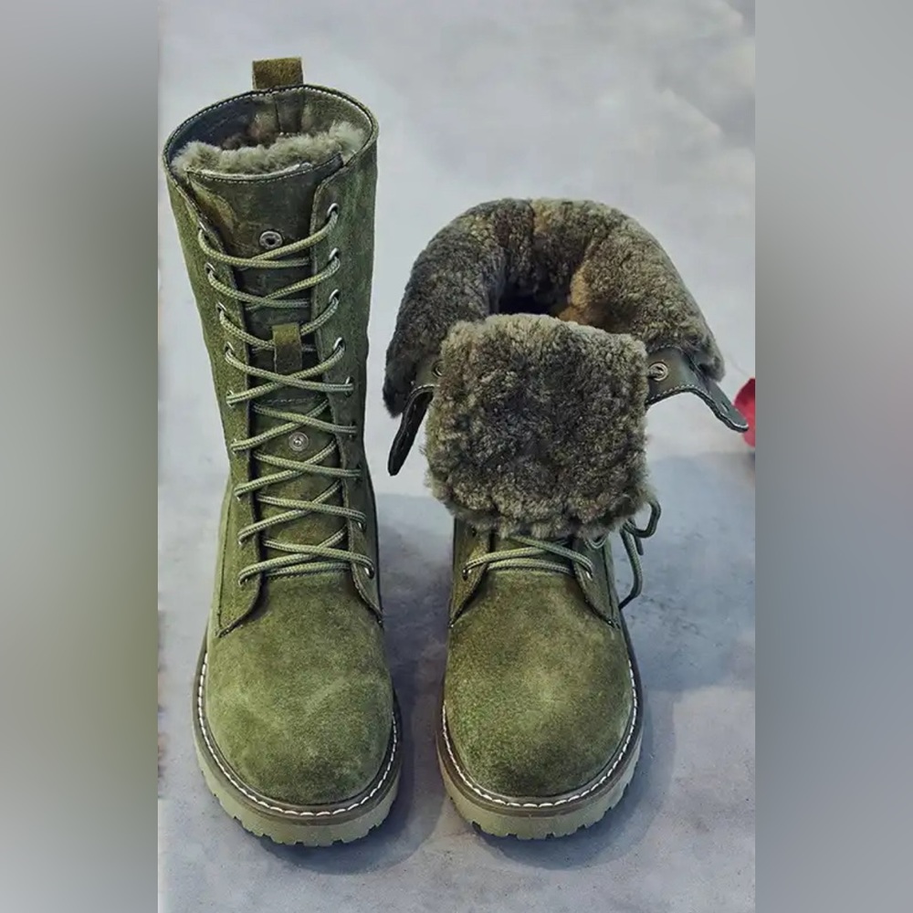 Green Suede Boot